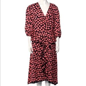 NWT Rebecca Vallance Heart Print Hotel Beau Frill Dress